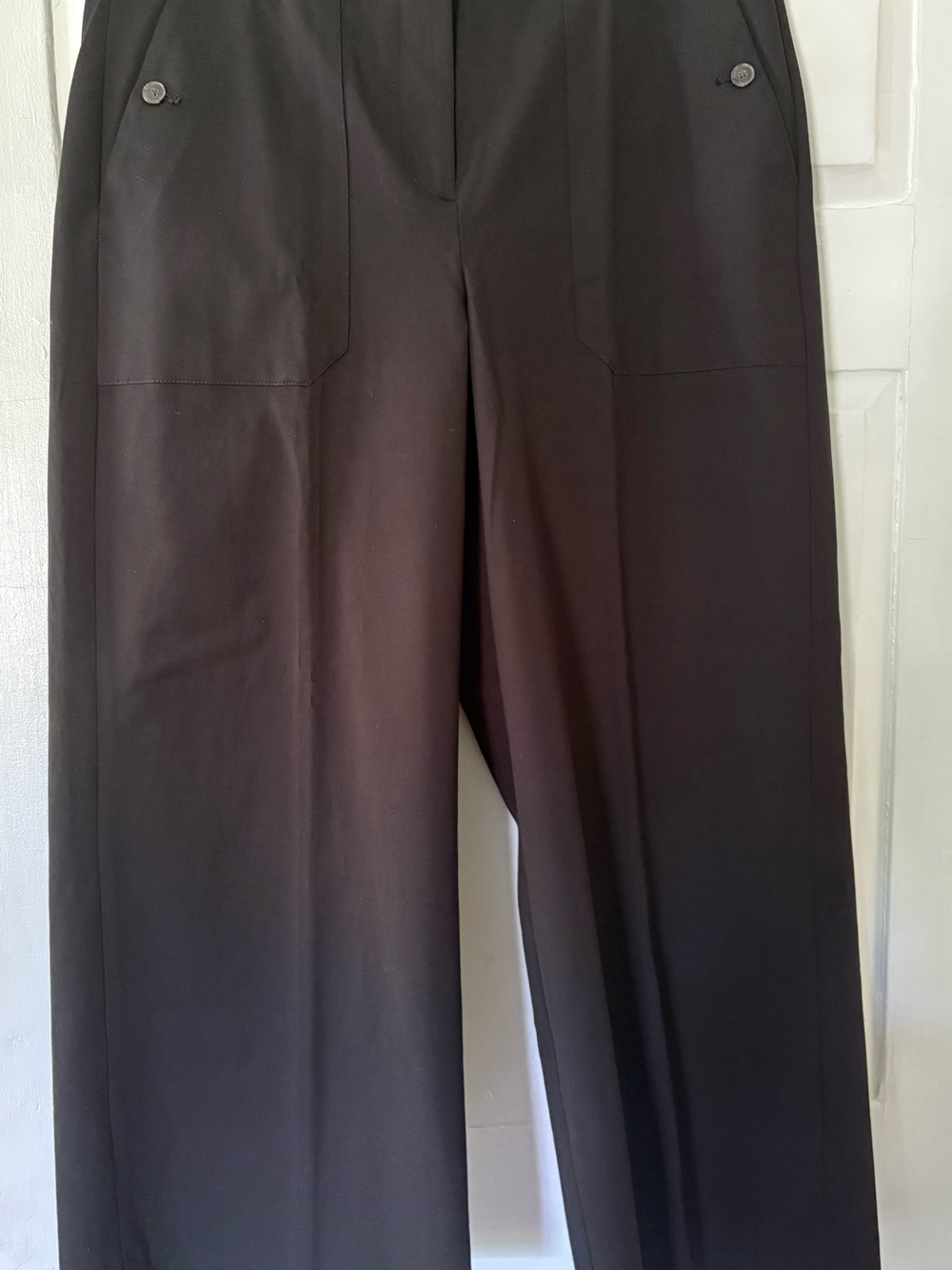 NWT J Crew Retail Sydney Wide Leg Pant in Bi-Stretch Cotton Blend. BlackSize 14 - Picture 2 of 6
